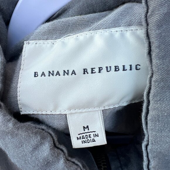 Banana Republic Womens Jacket Size Medium Gray Zip Utility Surplus Jack Gorpcore - Picture 5 of 10